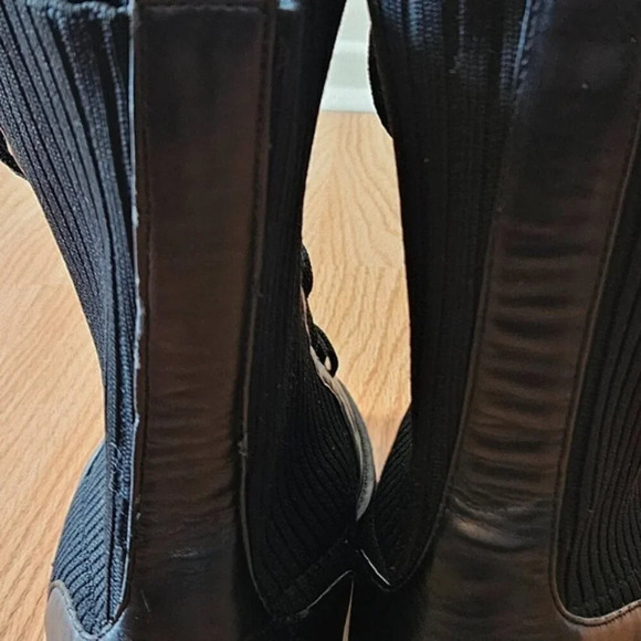 Zara Low Heeled Contrasting Moto Combat Lace Up Ankle Biker Boots Black Size 41. - Picture 15 of 16